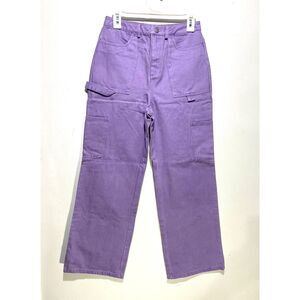 Lelis Collection jeans cargo wide leg high rise purple punk streetwear women S